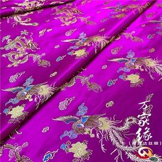 "Material: 50% silk + 50% cotton Color: as shown in the photos *-* Please note that the real color might be slightly different from what you see on your monitors. Price is for 1 meter Fabric width is 29.5\" Wide Sheer or Solid: Solid Construction: hand woven Weight: 180GSM Brocade is a class of richly decorative shuttle-woven fabrics, often made in colored silks and sometimes with gold and silver threads. This fabric is 50% silk plus 50% cotton silk, 100% all natural fabric.Rich in color and sof Purple Silk Fabric For Wedding, Purple Silk Wedding Fabric, Purple Wedding Fabric For Festivals, Silk Fabric With Traditional Patterns For Wedding, Wedding Silk Fabric With Traditional Patterns, Cheongsam Wedding, Costume Sewing, Dragon Phoenix, Damask Fabric