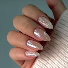 Summer Nails Gel X Almond, Moh Nails, Wedding Nails Acrylic, Milky Nails, Thanksgiving Nails, New Year's Nails, Silver Nails, Xmas Nails, Fire Nails