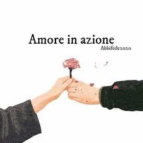 two hands holding a flower with the words'amore in azzonee '