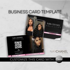 DIY Hair Lash Makeup Nail Business Card Template - Wig Braid QR Code Business Card - Editable Canva Template Let's take your business to the next level with this double-sided business card design template. This card template is ideal for any business whether it's a fashion boutique, hair and makeup business, lash and nail service or any other businesses and boutiques out there! Whether you're launching a new business or reinvigorating your existing one, this is the perfect card to make a lasting Lash Makeup, Qr Code Business, Makeup Business, Hair Business Cards, Nail Business, Pink Business Card, Bundle Business, Pink Business, Hair Bundle Deals