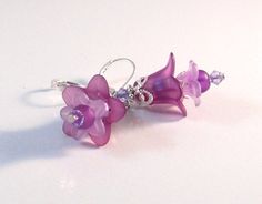 Purple, Lavender & Silver Fairy Flower Earrings, Flower Jewelry, Purple Jewelry, Lavender Jewelry, J Whimsical Purple Flower Jewelry, Purple Flower-shaped Whimsical Jewelry, Whimsical Purple Jewelry For Gifts, Pink Whimsical Flower Earrings For Pierced Ears, Whimsical Pink Flower Earrings For Pierced Ears, Lavender Flower-shaped Earrings For Gifts, Purple Handmade Whimsical Flower Earrings, Purple Flower-shaped Earrings, Whimsical Purple Flower-shaped Jewelry