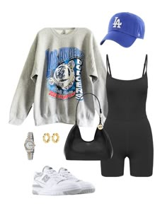 College Class Fits, Los Angeles Sweatshirt, Outfits Styling, College Fits, Fall Fits, School Fits, Cute Simple Outfits, Los Angeles Dodgers, Summer 24