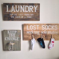 the facebook page for laundry is displayed with several different items hanging from it's hooks