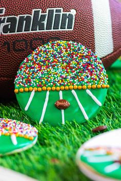 These Football Cookies look like they're from a fancy bakery, but they're easily made with sugar cookie mix and store-bought icing.