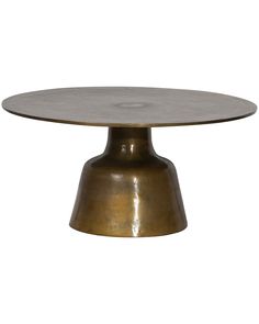 a round metal table with a wooden top on an isolated white background for use as a centerpiece