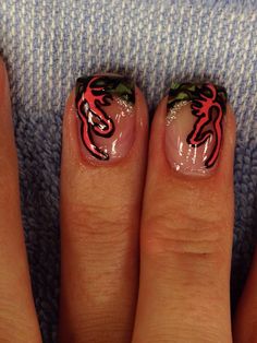 Camo nails with glitter and pink browning symbol 1 Hunting Nails, Flag Nails, Multicolored Nails, Super Cute Nails