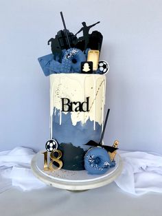 a cake that has been decorated to look like a bag with the word bad on it