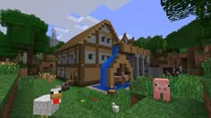 an image of a house in minecraft with text over it that reads, chu u l'esel litre ou lat que du j'aims vrinement tripe sur mine