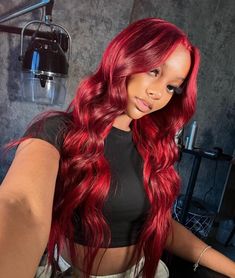 Quick Natural Hair Styles, Bright Red Hair, Pinterest Hair, Hot Hair Styles, Hair Makeover, Frontal Wig, Baddie Hairstyles, Hair Transformation