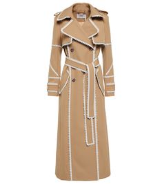 Chloé - Lace-trimmed virgin wool trench coat | Mytheresa Aesthetic Shop, Classic Trench Coat, Wool Trench Coat, Online Shopping For Women, Womens Designer Fashion, Bags Accessories, Signature Style, Luxury Shoes, Lace Trim