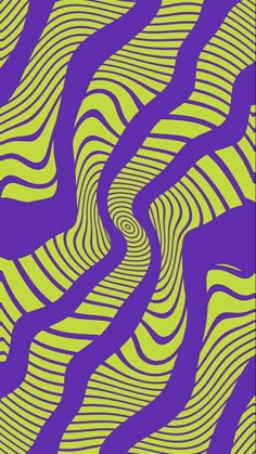 a purple and green background with wavy lines