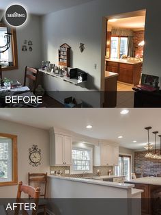 before and after pictures of a kitchen remodel