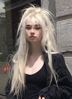 Long White Hair, White Goth, School Style, Long Blonde, Hair Reference, Hair Inspo Color, Dream Hair, Platinum Blonde, Aesthetic Hair