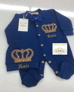 This 3pcs set includes: 1.  Layette 2. Cotton Hat 3. Mittens Fitted Cotton Sets For Gifts, Customizable Cotton Sets For Baptism, Customizable Fitted Cotton Sets, Fitted Gold Cotton Set, Crown Baby Boy, Going Outfit, Newborn Baby Boy Clothes, Newborn Boy Clothes, Baby Boy Clothes Newborn