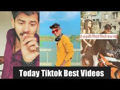 two men standing next to each other with the words today tiktok best videos