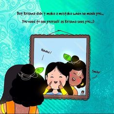 two girls looking at themselves in a mirror with the caption, but friend didn't make a mistake when he made you