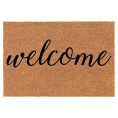 a welcome mat with the words thank on it