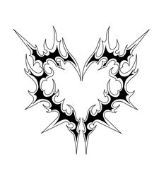 a heart shaped tattoo design on a white background