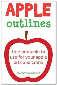 an apple with the words free printable to use for arts and crafts