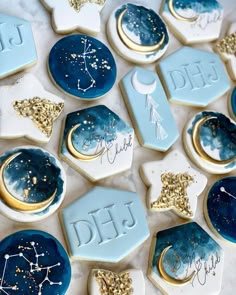 cookies decorated with the zodiac signs and stars