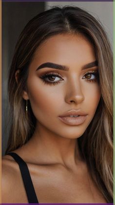 Makeup Looks Brown Smokey Eye, Makeup To Go With Brown Dress, Brown Eyes Glam Makeup, Soft Smokey Eye Makeup Brown Natural, Full Glam Makeup Hooded Eyes, Autumn Wedding Makeup Brown Eyes, Make Up For Brown Eyes Natural, Smoky Eyeshadow For Brown Eyes, Bridesmaid Makeup For Brown Eyes