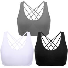 PRICES MAY VARY. ☀Multiple Colors Package For Choose: Our active cute sports bras for women have many colors. You can select 2 pack, 3 pack,4 pack and 5 pack according to you need. Kindly Note: S fits for 30B 30C 32A 32B 32C ; M fits for 32D 34A 34B 34C; L fits for 32DD 34D 34DD 36A; XL fits for 36B 36C 36D 36DD 38A 38B 38C ; XXL fits for 38D 38DD 40A 40B 40C 42A 42B. ( *Warm Tip: Hand wash and air dry is recommended for longer life of the fabric*) ☀4-Way Stretch Breathable Fabric：These cropped Cute Sports Bras, Cute Sports Bra, Sport Bras, Sleep Bra, Crop Bra, Lounge Lingerie, Padded Sports Bra, Yoga Workout, Workout Fitness