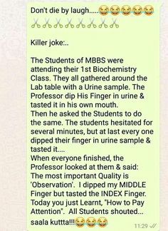 a text message that reads, don't die by laugh killer joke the students of ms blochentry class they all gathered around the table