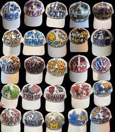 Hand Painted Trucker Hats, School Spirit, Mascots, Any Sport - Etsy Hand Painted Trucker Hats, Painted Trucker Hats, Trucker Hat Ideas, Hand Painted Hats, Painted Ideas, Event Signs, Patch Clothing, Diy Hats, Jacket Designs