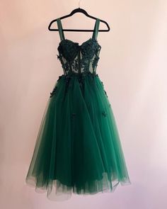 Green Homecoming Dress, Dress Short Party, Homecoming Dress Short, Prom Inspiration, Green Homecoming Dresses, Green Tulle, Tulle Homecoming Dress, Tulle Sleeves