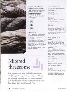 an article in the knitting news about mitted threesomes and how to knit them