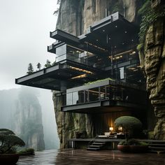 a house built into the side of a cliff