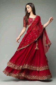 Indian Outfits Lehenga, Vogue Editorial, Pani Puri, Wedding Lehenga Designs, Lehnga Dress, Traditional Indian Dress, Red Lehenga, Indian Bridal Dress