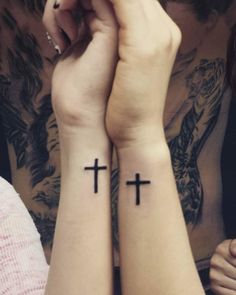 Cross wrist tattoo Cross On Finger Tattoo, Cross Tattoo Placement, Cross Wrist Tattoo, Wooden Cross Tattoos, Small Cross Tattoo, Favorite Tattoos