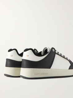 Shop SAINT LAURENT SL/61 Perforated Leather Sneakers, Explore the latest in-season SAINT LAURENT collection today on MR PORTER Saint Laurent Collection, Saint Laurent Sneakers, Gold Lettering, Sneakers For Men, Sneaker Games, Saint Laurent Shoes, Perforated Leather, Shoes Men, Mr Porter