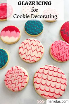 cookies decorated with glaze icing for cookie decor