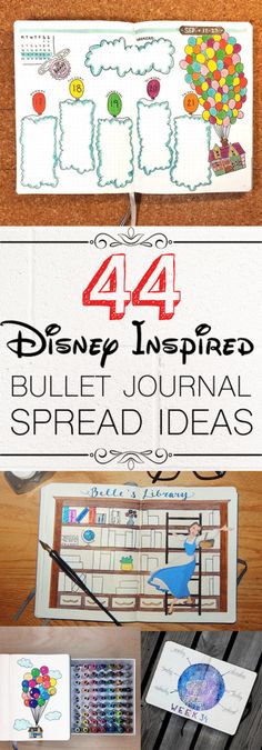 44 Disney Bullet Journal Spreads for Inspiration Bullet Journal Wishlist, Disney Bullet Journal, Bujo Layout, Bullet Journal Weekly Spread, Bullet Journal Ideas, Journal Spreads, Dot Journals