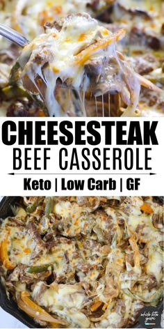 cheesesteak beef casserole with low carb gf and keto