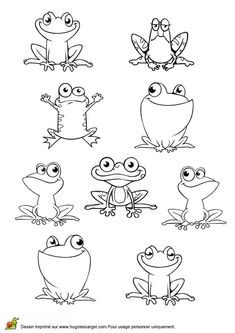 frog coloring pages for kids to print out and color on the page, with pictures of frogs