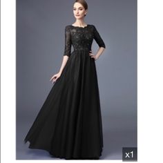 Formal Brand New Black Dress With Tags Black Maxi Evening Dress For Fall, Black Evening Dress For Fall, Black Evening Dress For Fall Gala, Black Maxi Length Formal Dress, Black Fall Gala Maxi Dress, Black Maxi Dress For Fall Gala, Dressy Black Maxi Dress For Gala, Formal Black Evening Dress For Fall, Black Formal Evening Dress For Fall