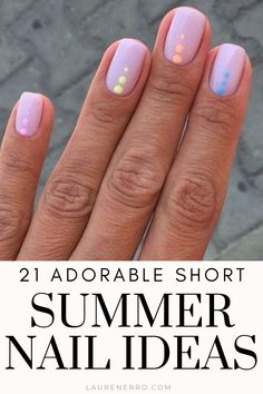 As someone who adores experimenting with nail designs, I understand the struggle of finding the perfect summer look for short nails. Fear not, because in this blog post, I’ll be sharing a bunch of creative and eye-catching nail designs tailored specifically for shorter nails. Whether you’re into vibrant hues, minimalist patterns, or intricate detailing, there’s something here to suit every style and occasion Gel Nail Designs Summer 2024, Short Nail Manicure Summer, Minimalist Nail Art Short Nails Summer, Short Classy Summer Nails, Manicure Summer Ideas, Short Nails Lines, End Of Summer Short Nails, Simple August Nails Short, Short End Of Summer Nails