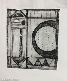 a black and white drawing of a door with a circle on it's side