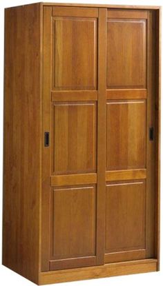 a large wooden cabinet with two doors