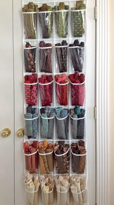 an over the door shoe rack holds many pairs of shoes and other items for storage