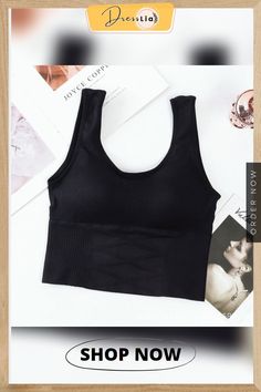 Sleeveless Tank Tops Tees Women Casual Crop Top Ladies Streetwear Fitness Camisole Female Tube Top Camis Sleeveless Gym Crop Top With Built-in Bra, Sleeveless High Stretch Crop Top With Built-in Bra, High Stretch Wide Strap Tank Top, Casual Seamless Sleeveless Camisole, Casual Sleeveless Seamless Camisole, Casual Sleeveless Camisole With Seamless Construction, Medium Support Camisole Tank Top With Built-in Bra, High Stretch Camisole Tops With Built-in Bra, Seamless Gym Tops With Tank Straps