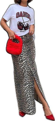 Casual Winter Maxi Skirt, High Waist Leopard Print Skirt For Fall, Casual Leopard Print Pencil Skirt, Trendy High Waist Leopard Print Skirt, Casual Leopard Print Skirt For Spring, Casual Printed Cotton Skirt, Casual Leopard Print Midi Skirt, Casual Leopard Print Skirt For Day Out, Casual Leopard Print Midi Skirt Bottoms