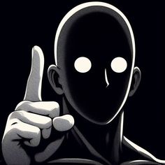 an alien pointing at the camera with his thumb up and two eyes on it's face