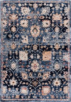 an area rug with various colors and patterns