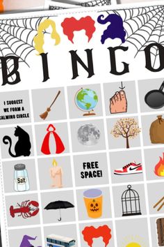 Bingo is always a big hit with kids so you can bet this printable Hocus Pocus-themed bingo it’s going to be lots of fun.Sit your guests down and the first one to shout or, considering it’s Halloween, scream “BINGO!” wins. See more party ideas and share yours at CatchMyParty.com Hocus Pocus Printable