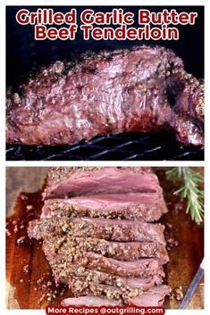 grilled garlic butter beef tenderizer on the grill