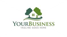 the logo for your business with trees and houses